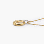 9ct Yellow Gold Diamond Oval Pendant Necklace