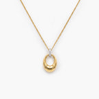 9ct Yellow Gold Diamond Oval Pendant Necklace