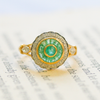 NEW 9 Carat Yellow Gold Emerald & Diamond Ring