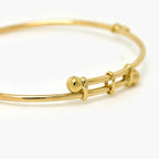 9ct Yellow Gold Double Ball Polished Bangle - Jordans Jewellers
