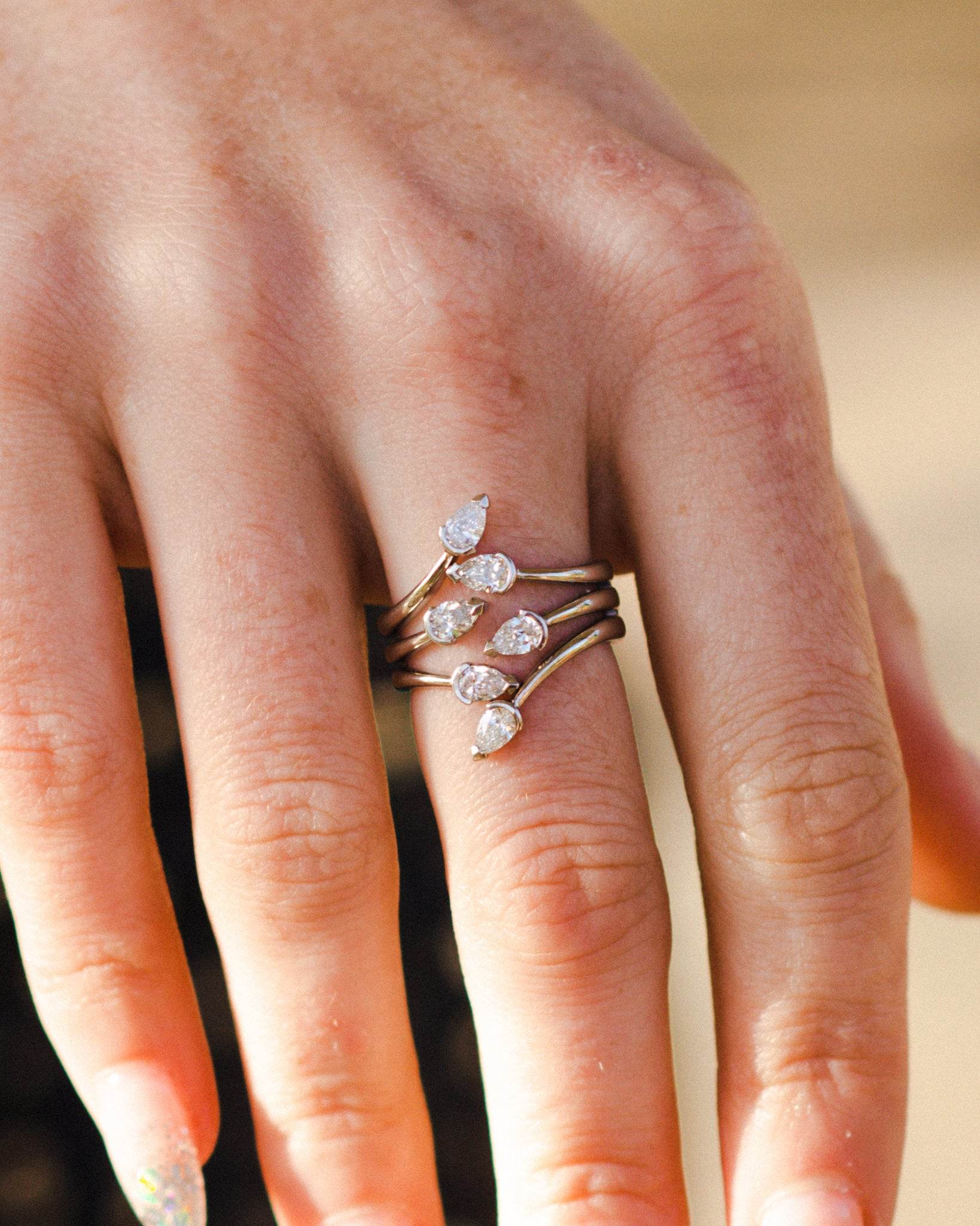 Platinum Diamond Pear Ring - Jordans Jewellers