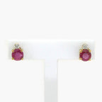 NEW 9 Carat Yellow Gold Ruby & Diamond Earrings - Jordans Jewellers