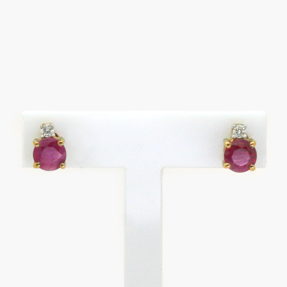 Ruby and diamond earrings