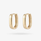9ct Yellow Gold Oblong Huggie Earrings
