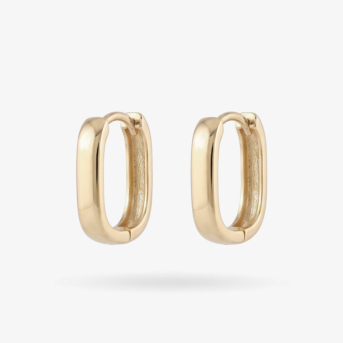 9ct Yellow Gold Oblong Huggie Earrings
