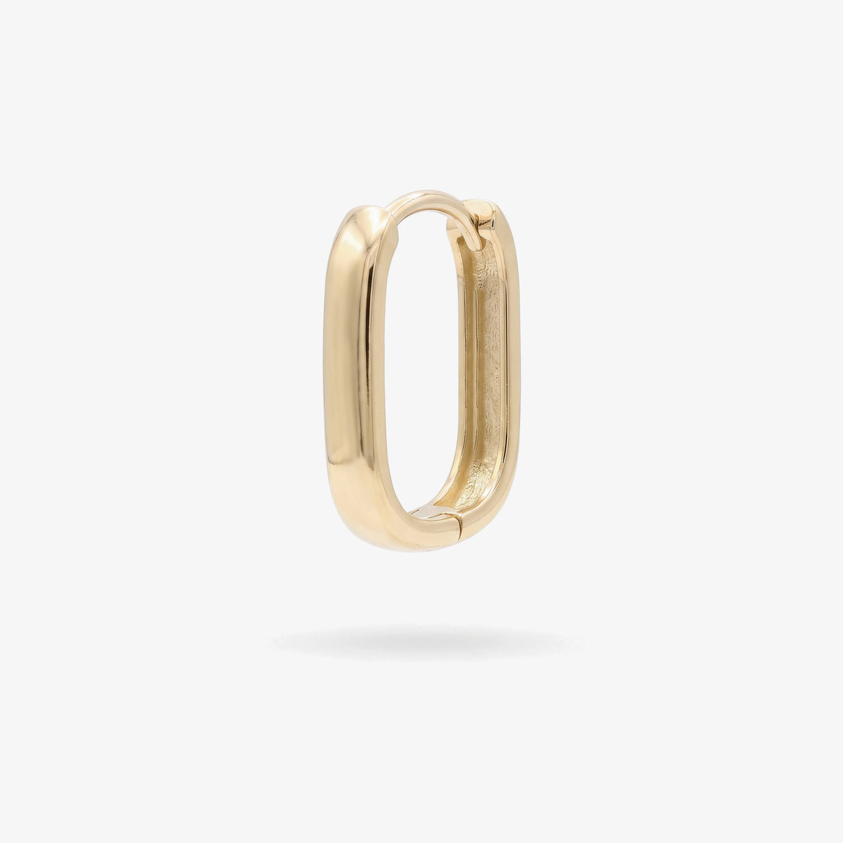 9ct Yellow Gold Oblong Huggie Earrings