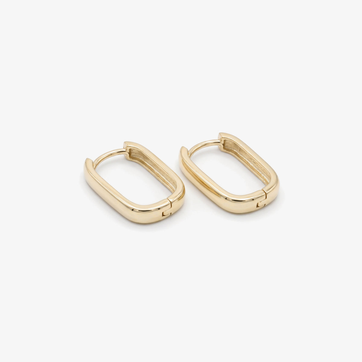 9ct Yellow Gold Oblong Huggie Earrings