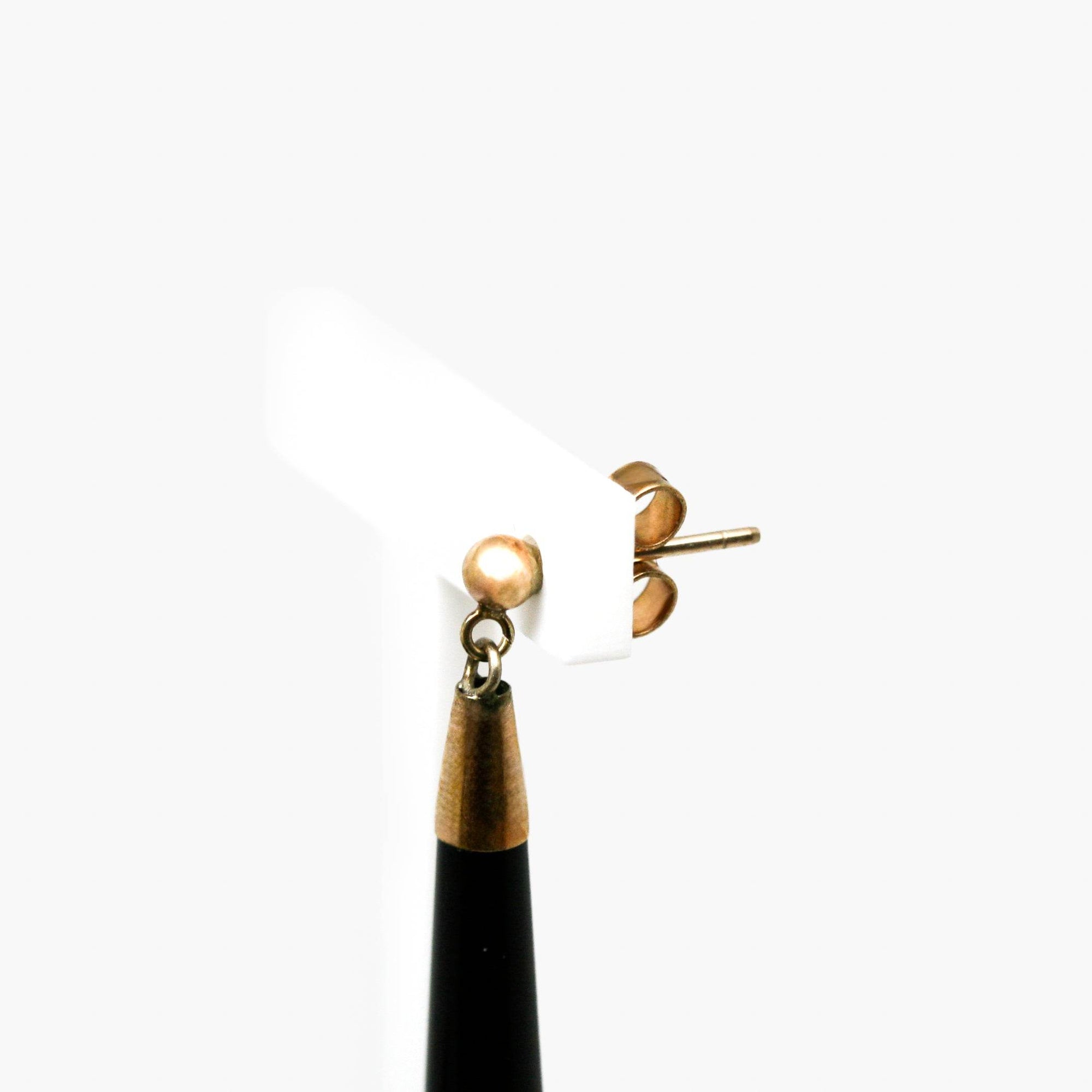 9ct Gold Onyx Drop Earrings