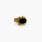 9ct Yellow Gold Onyx Oval Stud Earrings - Jordans Jewellers
