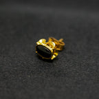 9ct Yellow Gold Onyx Oval Stud Earrings - Jordans Jewellers