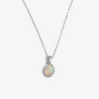 Sterling Silver Opal Pendant Necklace