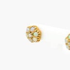 9ct Yellow Gold Opal and Diamond Flower Stud Earrings - Jordans Jewellers