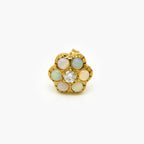 9ct Yellow Gold Opal and Diamond Flower Stud Earrings - Jordans Jewellers