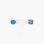 Silver Opalite Round Stud Earrings - Jordans Jewellers