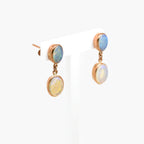Opal Double Drop Earrings in 9ct Rose Gold - Jordans Jewellers