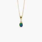 Oval Opal Doublet Pendant Necklace in 9ct Yellow Gold - Jordans Jewellers