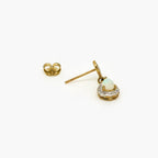 9ct Yellow Gold Opal and Diamond Teardrop Drop Earrings - Jordans Jewellers