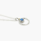 Silver Round Blue Opalite Pendant Necklace - Jordans Jewellers