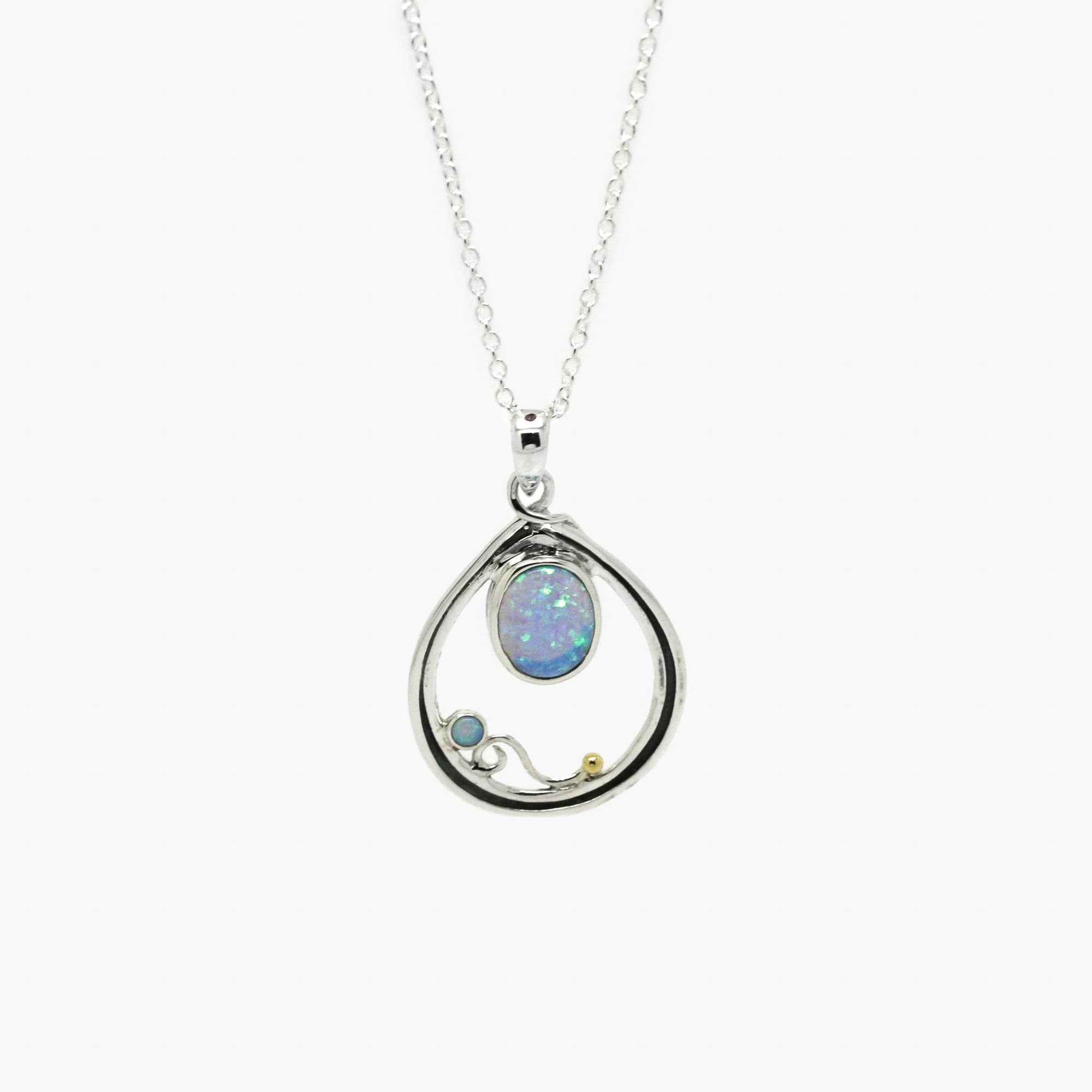 Silver Opalite Spiral Pendant Necklace - Jordans Jewellers
