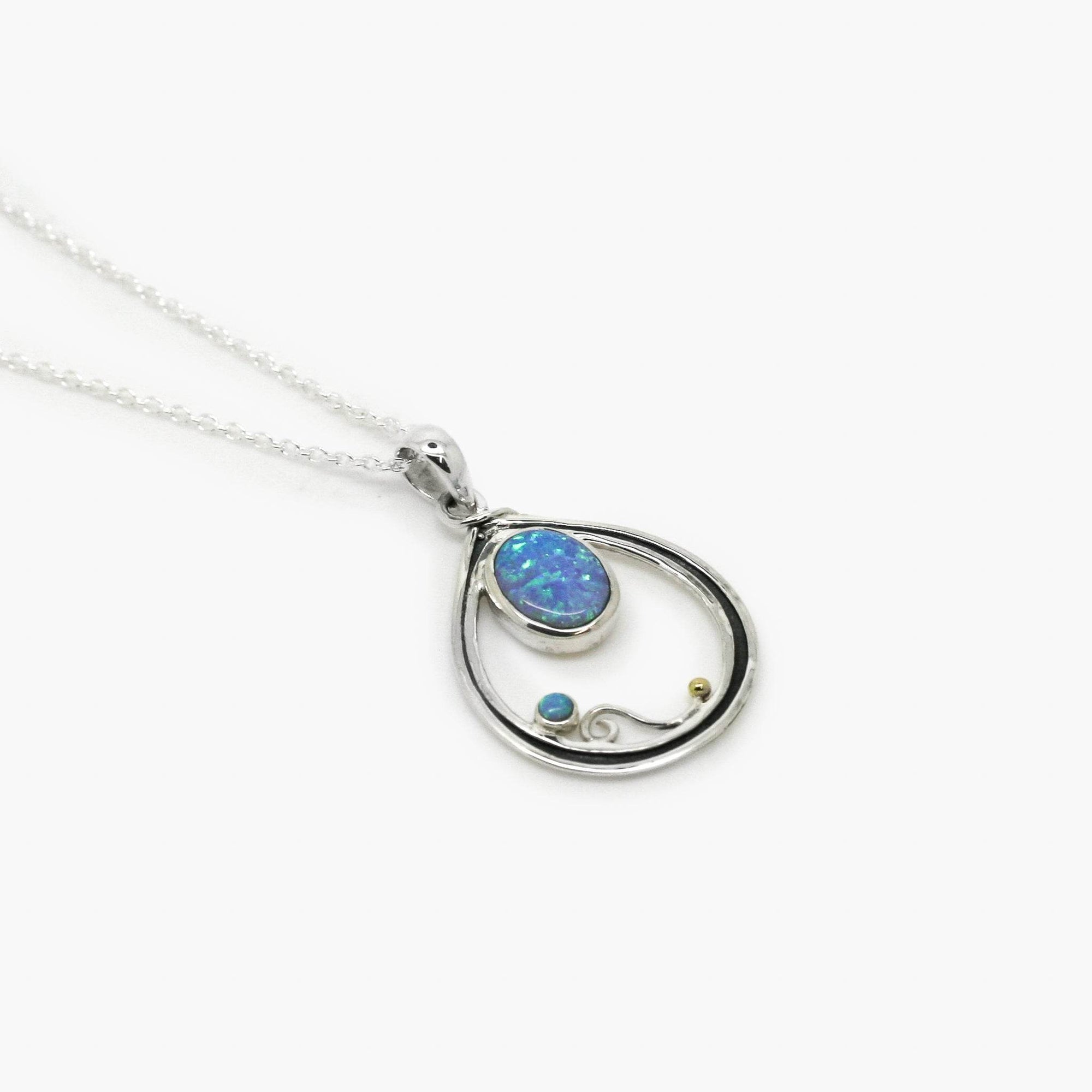 Silver Opalite Spiral Pendant Necklace - Jordans Jewellers