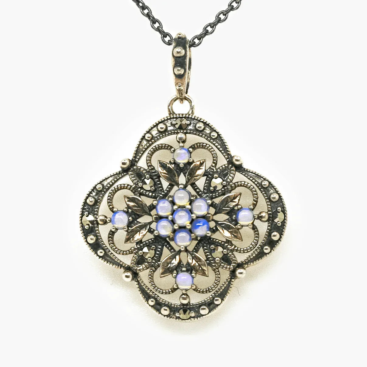 NEW Marcasite Opal Pendant Necklace - Jordans Jewellers