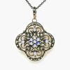 NEW Marcasite Opal Pendant Necklace
