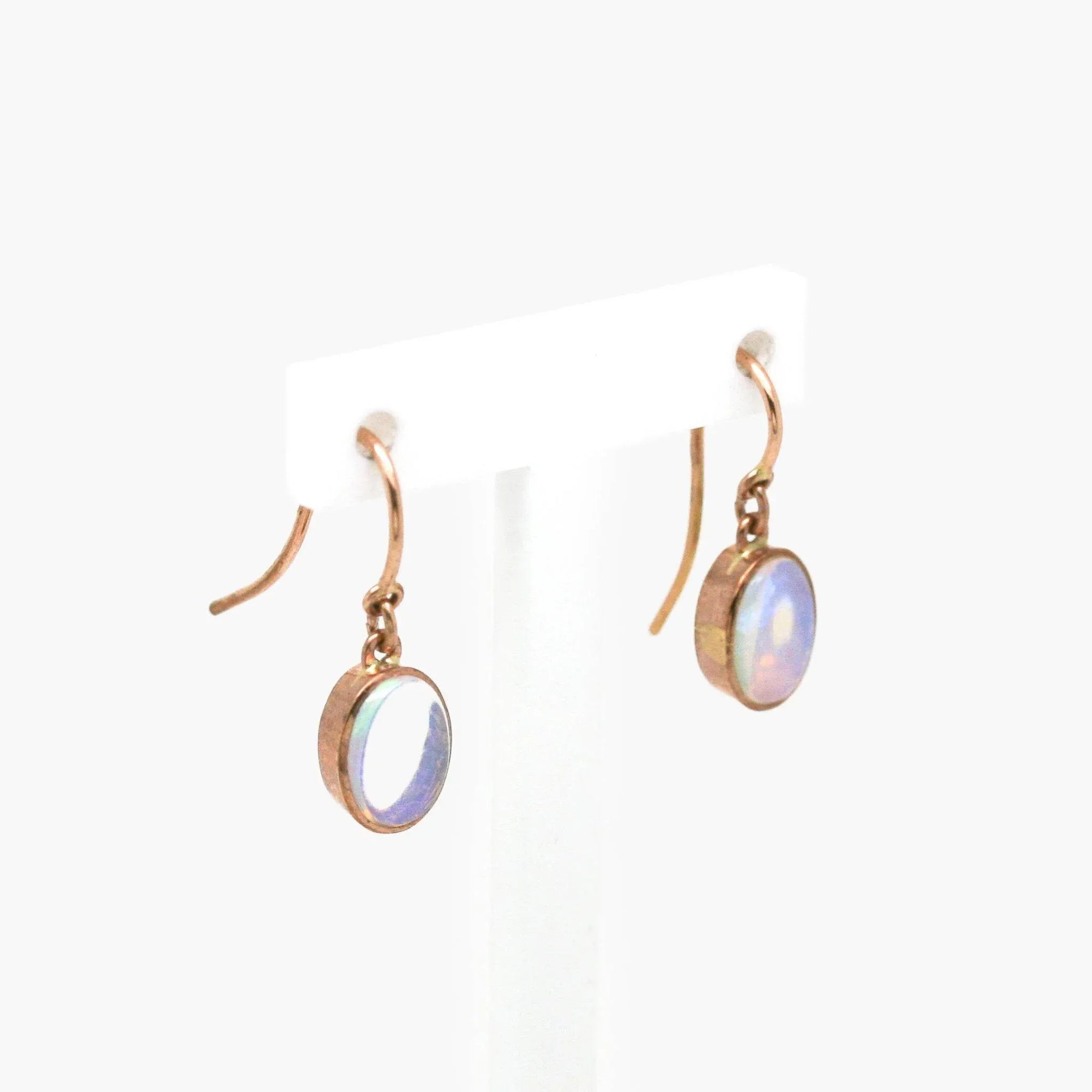 Oval Opal Drop Earrings - 9ct Rose Gold - Jordans Jewellers
