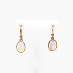 Oval Opal Drop Earrings - 9ct Rose Gold - Jordans Jewellers