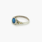 Silver Opalite Ring with Gold Detailing - Jordans Jewellers