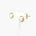 Circle Opal Stud Earrings in 9ct Yellow Gold - Jordans Jewellers
