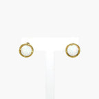 Circle Opal Stud Earrings in 9ct Yellow Gold - Jordans Jewellers
