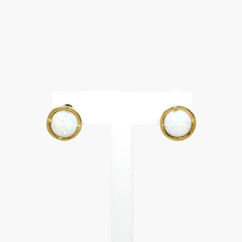 Oval Opal Stud Earrings in 9ct Yellow Gold - Jordans Jewellers