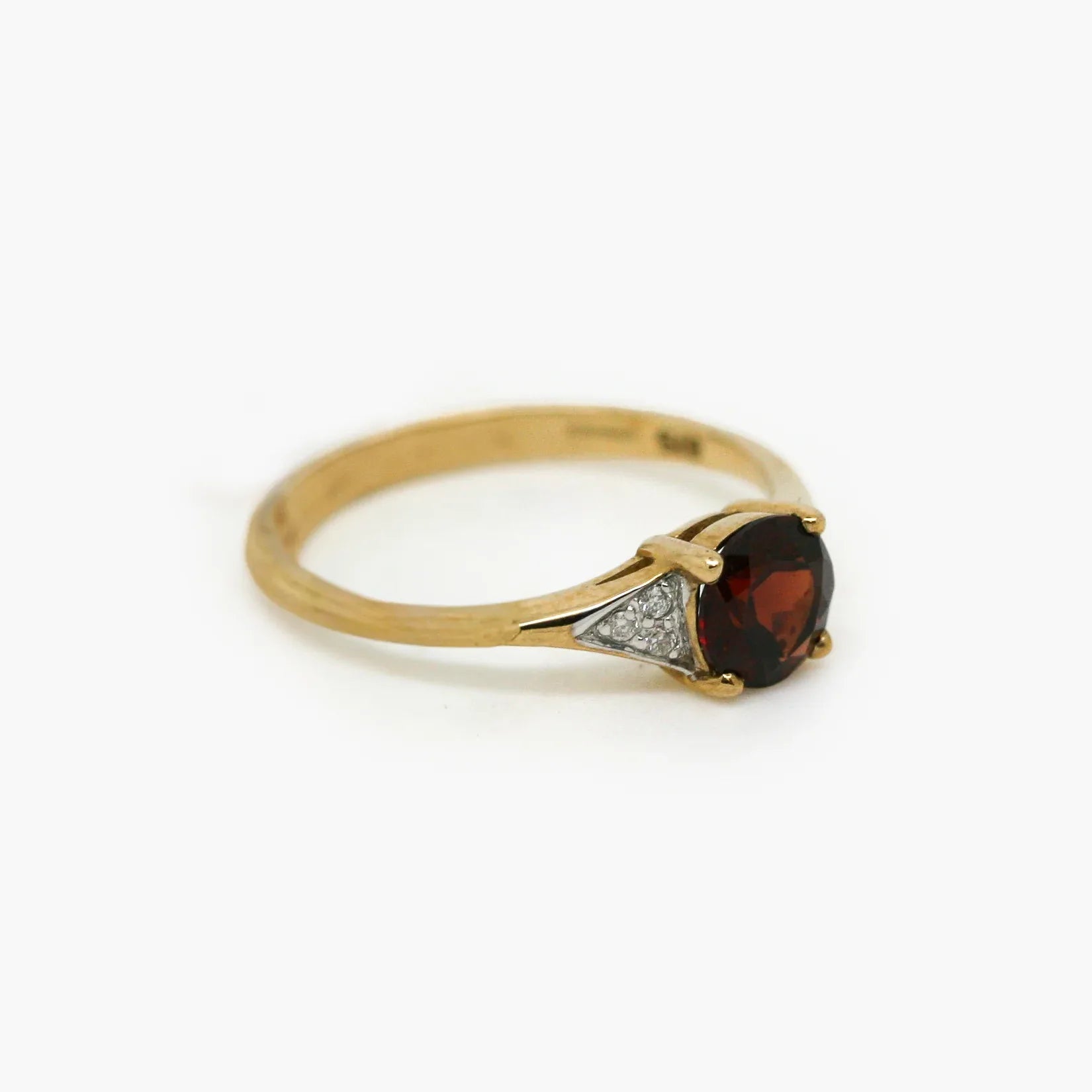 9ct Yellow Gold Garnet & Diamond Ring - Jordans Jewellers