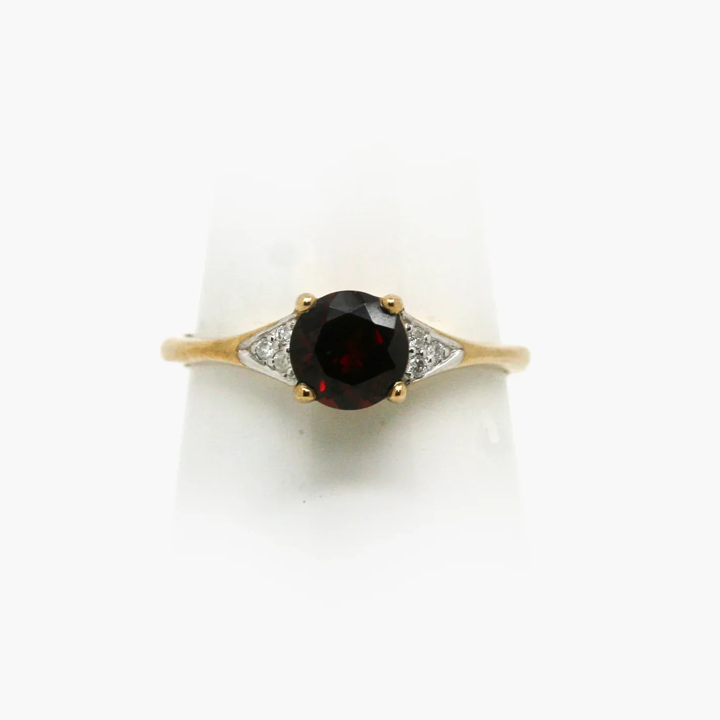 9ct Yellow Gold Garnet & Diamond Ring - Jordans Jewellers