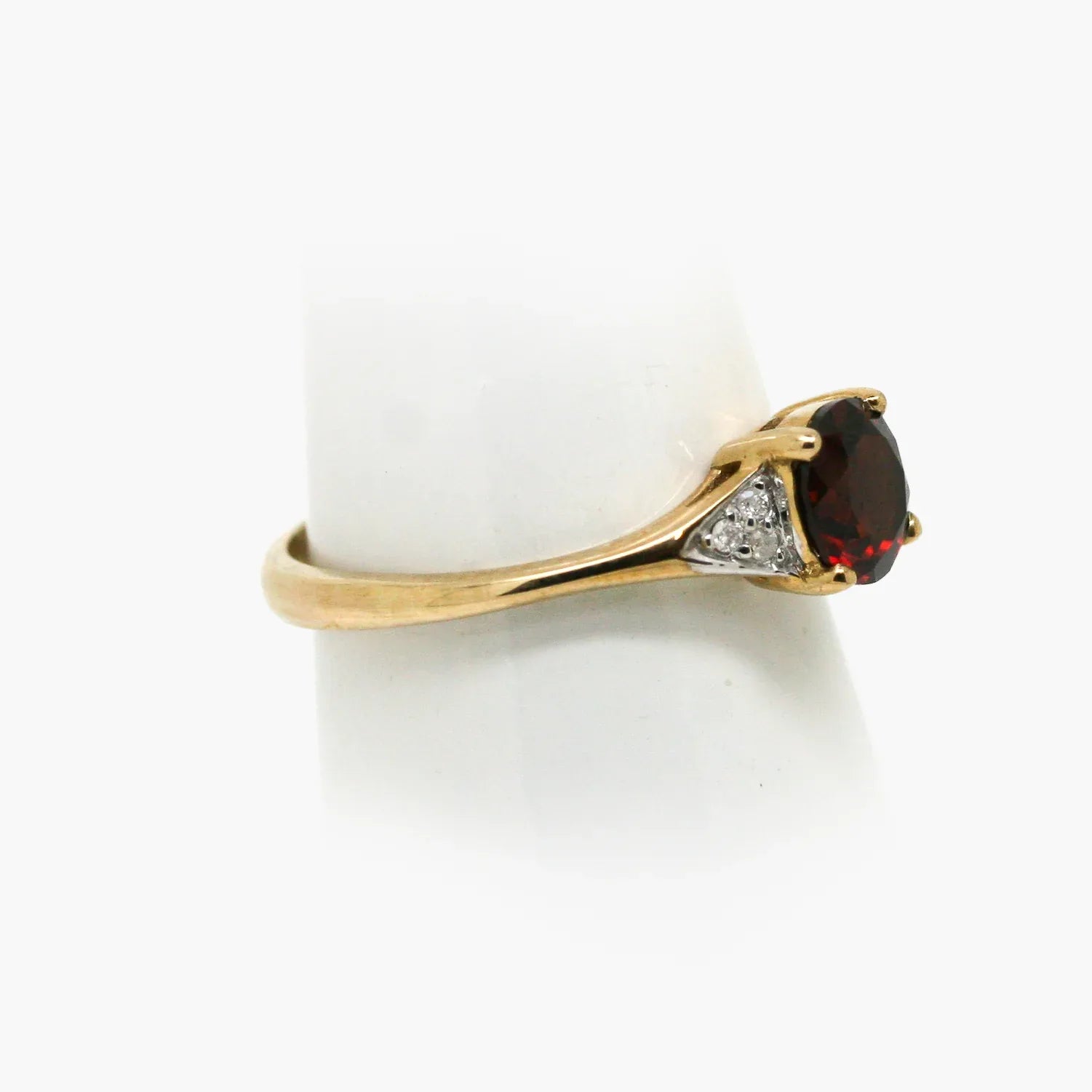 9ct Yellow Gold Garnet & Diamond Ring - Jordans Jewellers