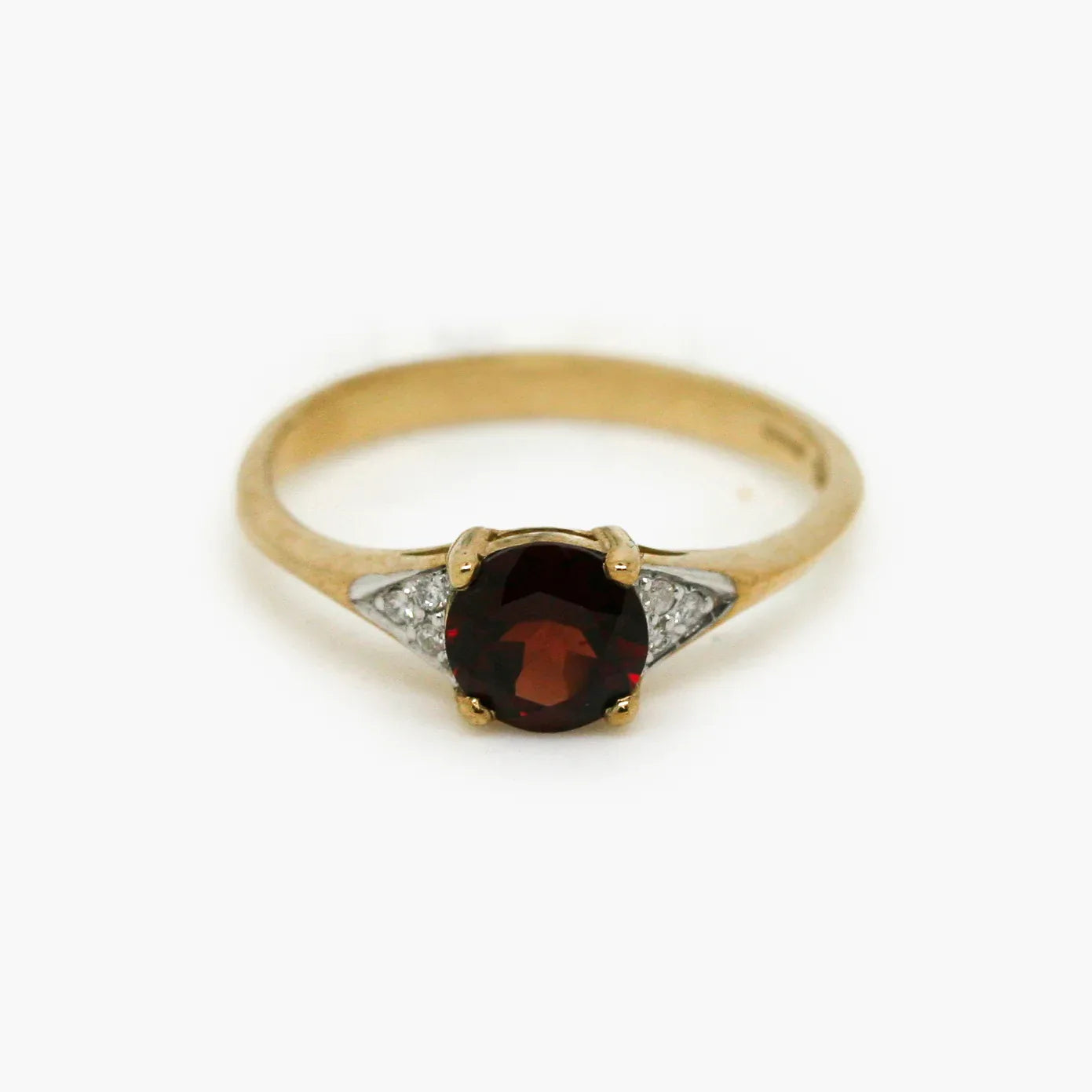 9ct Yellow Gold Garnet & Diamond Ring - Jordans Jewellers