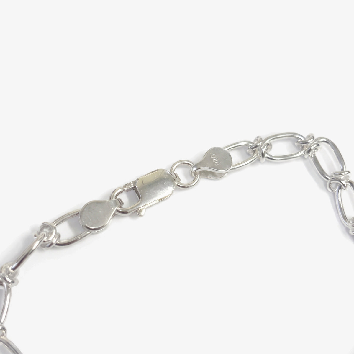 Sterling Silver Oval Links Bracelet close up