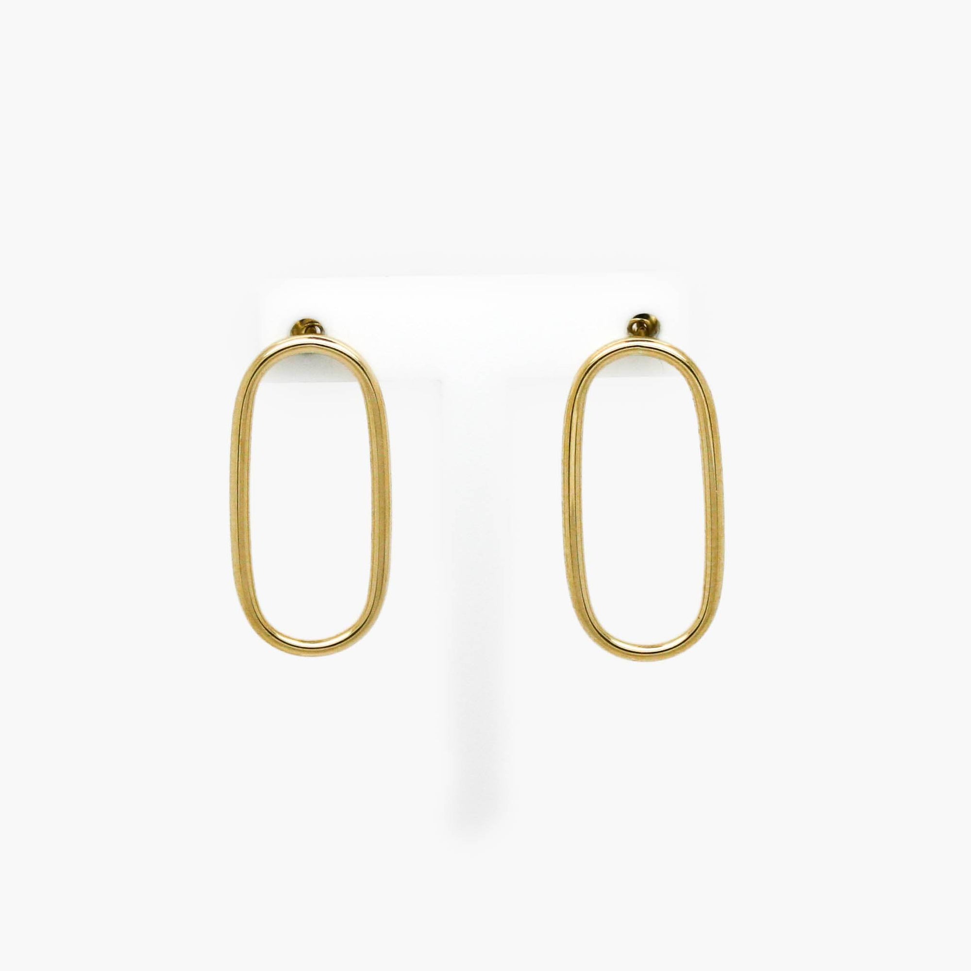 Oval Drop Stud Earrings in 9ct Yellow Gold - Jordans Jewellers