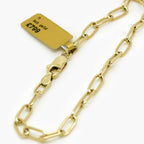 9ct Yellow Gold Paperclip Link Chain Bracelet - Jordans Jewellers