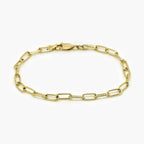 9ct Yellow Gold Paperclip Link Chain Bracelet - Jordans Jewellers