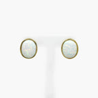 Oval Opal Stud Earrings in 9ct Yellow Gold - Jordans Jewellers