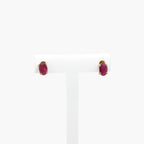 Ruby Oval Stud Earrings - 9ct Yellow Gold - Jordans Jewellers