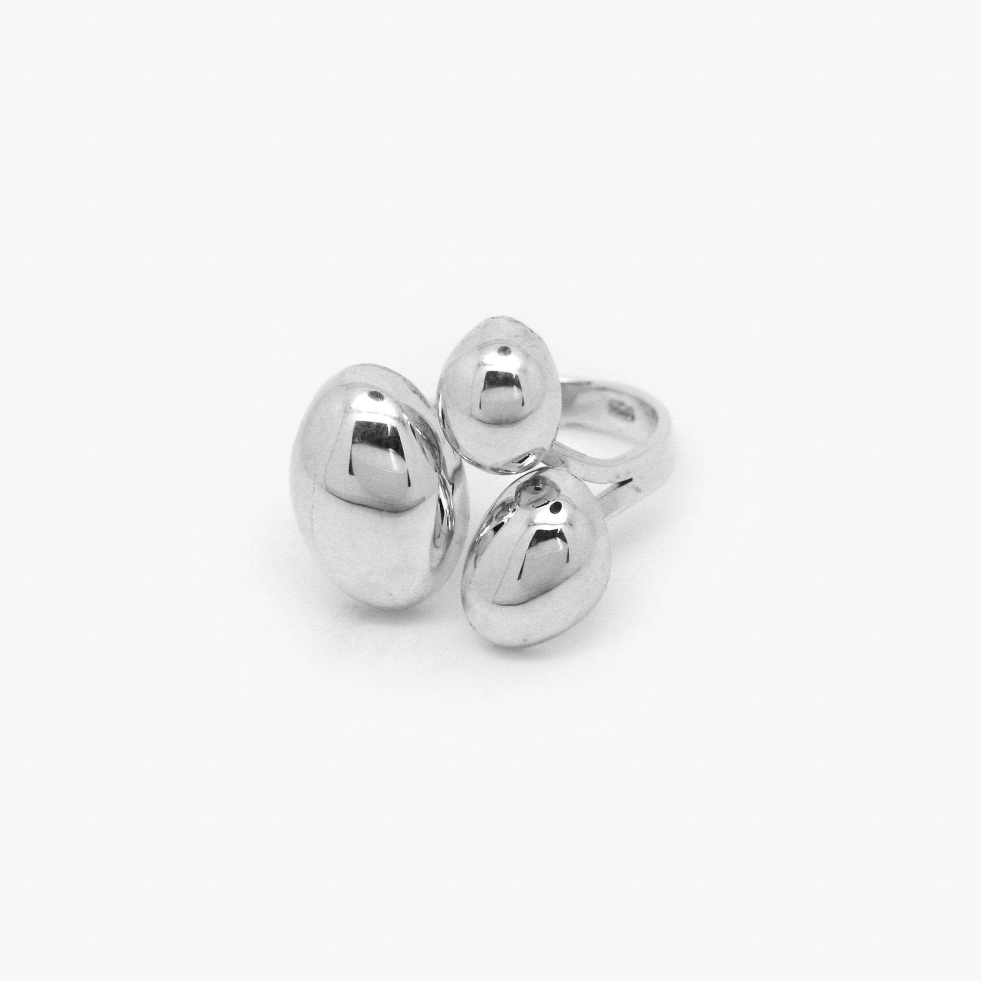 Adjustable Silver Triple Oval Ring - Jordans Jewellers