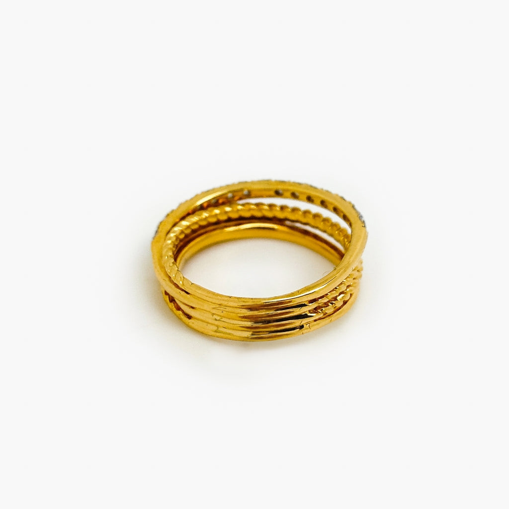 18ct Gold Diamond Crossover Ring 0.37ct