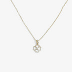 9ct Gold CZ Heart Clover Pendant Necklace