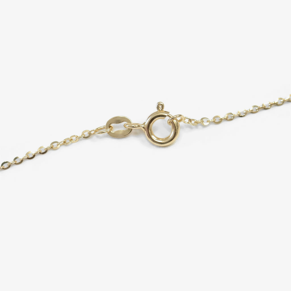 9ct Gold CZ Heart Clover Pendant Necklace