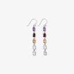 Sterling Silver Multi Gemstone Drop Earrings