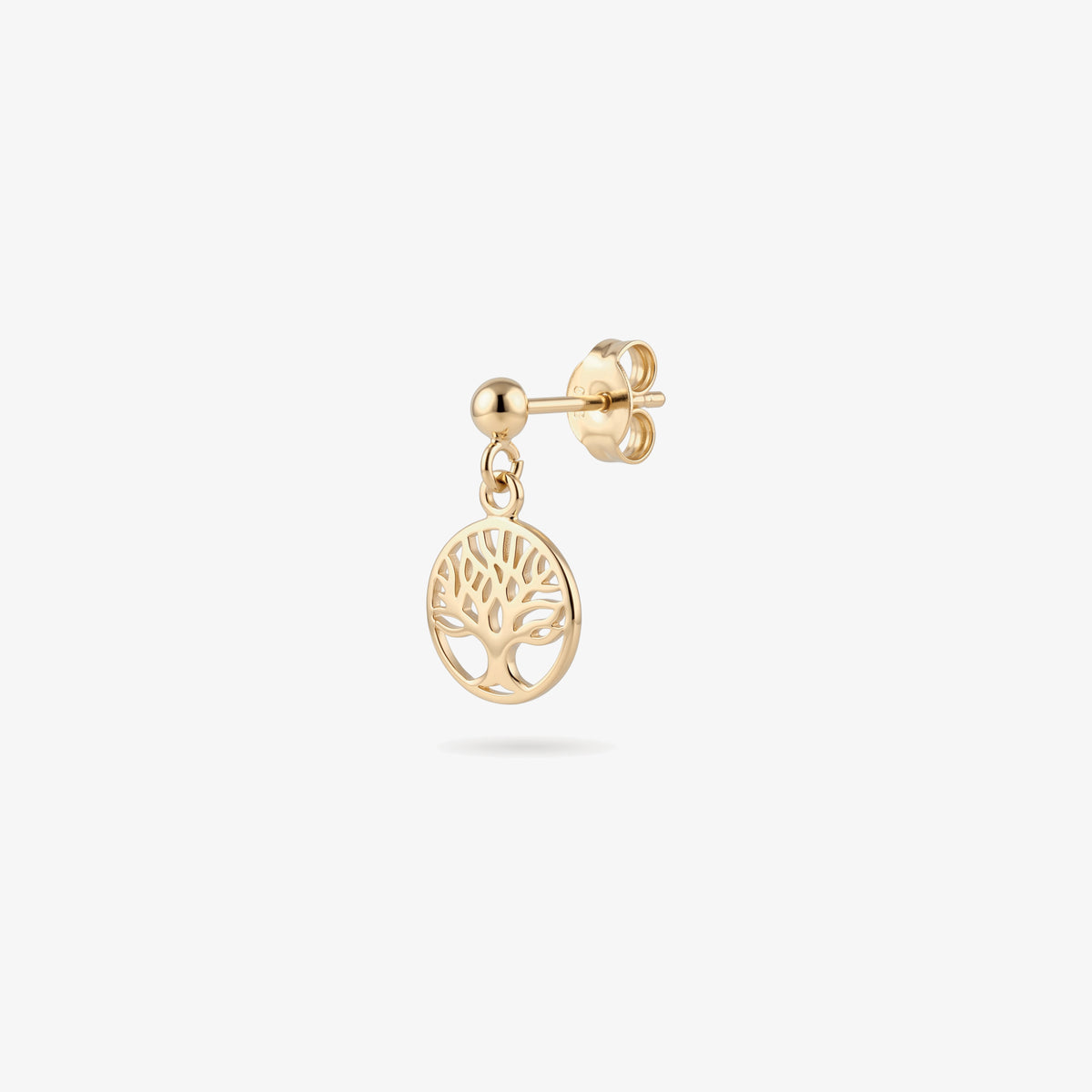 9ct Gold Tree of Life Drop Earrings side angle