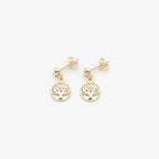 9ct Gold Tree of Life Drop Earrings detail