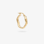 9ct Gold Twisted Wavy Hoop Earrings side angle